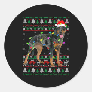 Harlequin Beauceron Hund Weihnachten Hässlicher Pu Runder Aufkleber
