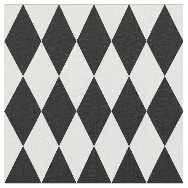 Harlequin Black and White Diamond Pattern Stoff (Nahaufnahme)