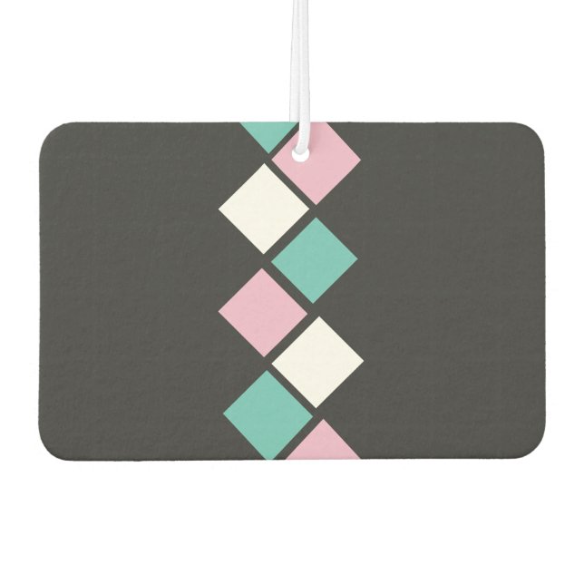 Harlequin Car Air Freshener (Black, Aqua & Pink) Autolufterfrischer (Vorderseite)