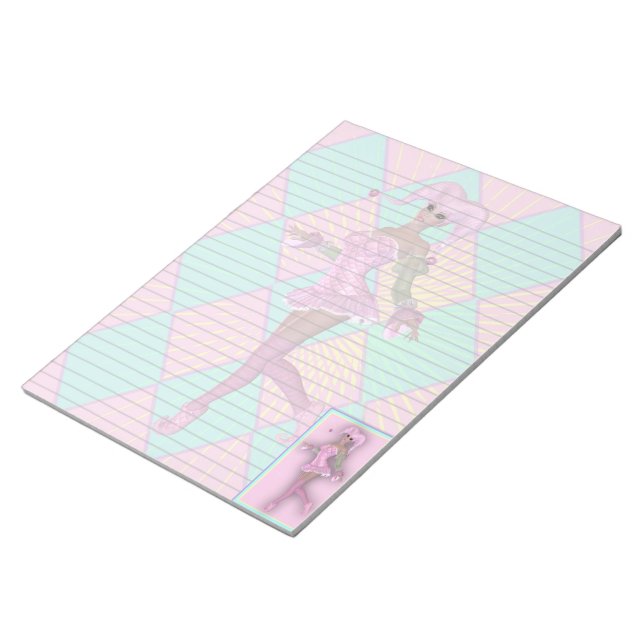 Harlequin Clown Fantasy Pastel Legal Notepad Notizblock (angewinkelt)