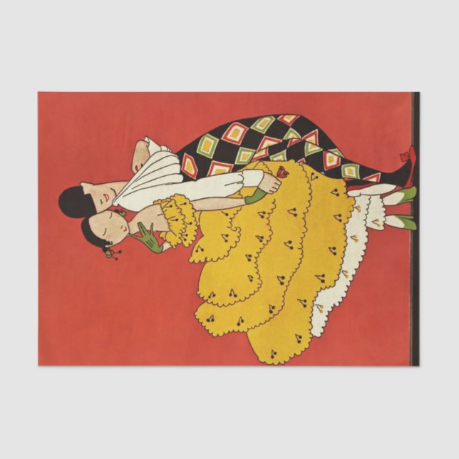 "Harlequin Dancer" von Annie Fish Seidenpapier (Vorderseite)