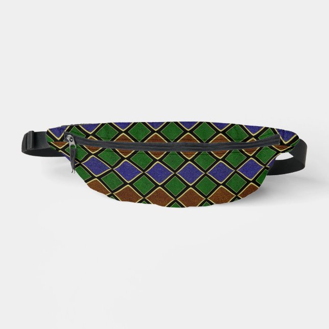 Harlequin-Diamantgitter: Texturierte Harmonie Bauchtasche (Vorderseite)