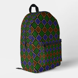 Harlequin-Diamantgitter: Texturierte Harmonie Bedruckter Rucksack