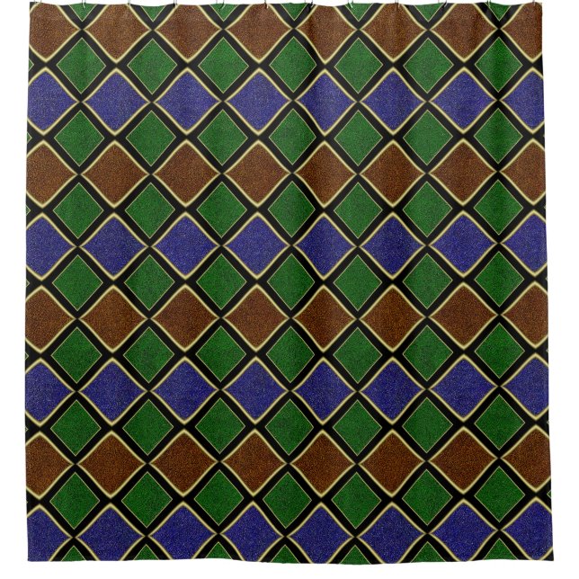Harlequin-Diamantgitter: Texturierte Harmonie Duschvorhang (Vorderseite)