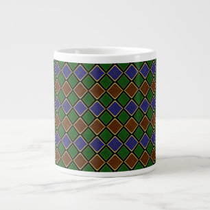 Harlequin-Diamantgitter: Texturierte Harmonie Jumbo-Tasse