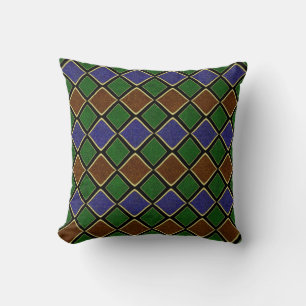 Harlequin-Diamantgitter: Texturierte Harmonie Kissen