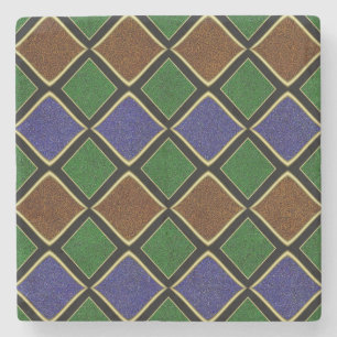 Harlequin-Diamantgitter: Texturierte Harmonie Steinuntersetzer