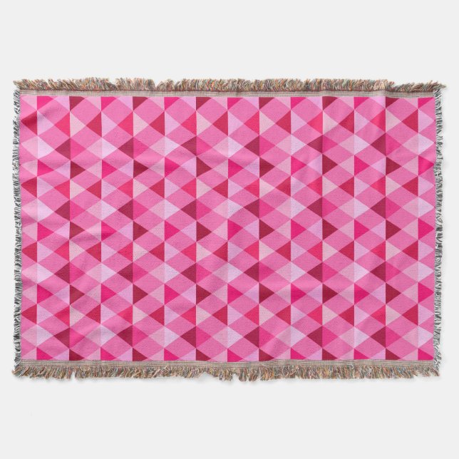 Harlequin/Diamantmuster - Rose Rosa & Wein Decke (Vorderseite)