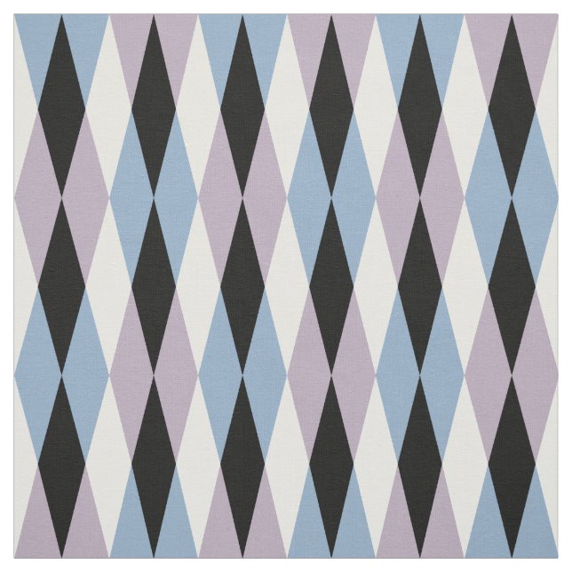 Harlequin Diamond Pattern - Blau und Dusty Lilac Stoff (Muster)