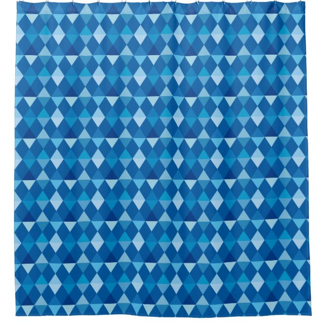 Harlequin / diamond pattern - Denim Blues Duschvorhang (Vorderseite)