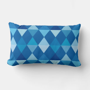 Harlequin / diamond pattern - Denim Blues Lendenkissen