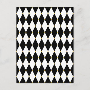 Harlequin Diamond Pattern Postkarte
