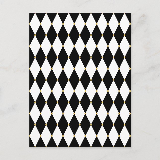 Harlequin Diamond Pattern Postkarte (Vorderseite)