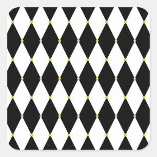 Harlequin Diamond Pattern Quadratischer Aufkleber