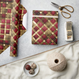 Harlequin Diamonds Red and Gold ID1031 Geschenkpapier