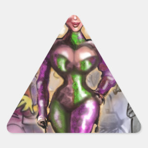 Harlequin Dreieckiger Aufkleber