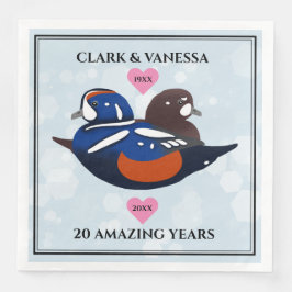Harlequin Ducks Lovebirts jedes Jahr Serviette