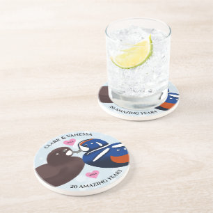 Harlequin Encks Lovebirds jedes Jahr Getränkeuntersetzer