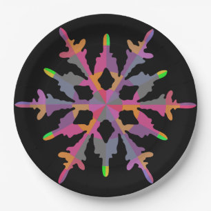 Harlequin Flake Holiday Plate Pappteller