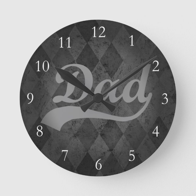 Harlequin Gray Shades Vater Runde Wanduhr (Vorderseite)