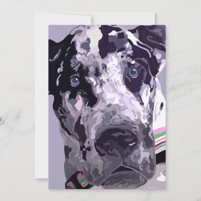 Harlequin Great Dane Card super Preis! (Vorderseite)