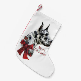 Harlequin Great Dane Frohe Weihnachten Kleiner Weihnachtsstrumpf