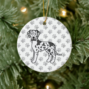 Harlequin Great Dane Niedlich Cartoon Dog Keramik Ornament