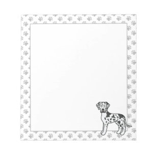 Harlequin Great Dane Niedlich Cartoon Dog Notizblock
