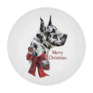 Harlequin Great Dane Weihnachten Schneidebrett