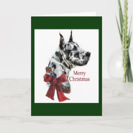 Harlequin Great Dane Weihnachtsgeschenk Feiertagskarte