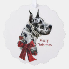 Harlequin Great Dane Weihnachtsgeschenk Ornament Karte
