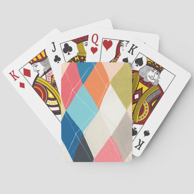 Harlequin Hopscotch - Muster der Raute Spielkarten (Rückseite)