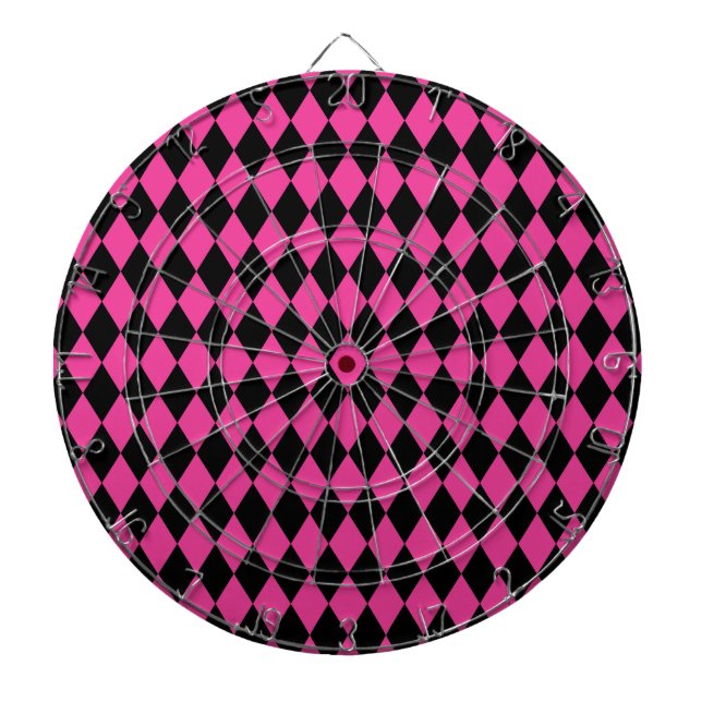 Harlequin Hot Pink und Black Dartscheibe (vorne)