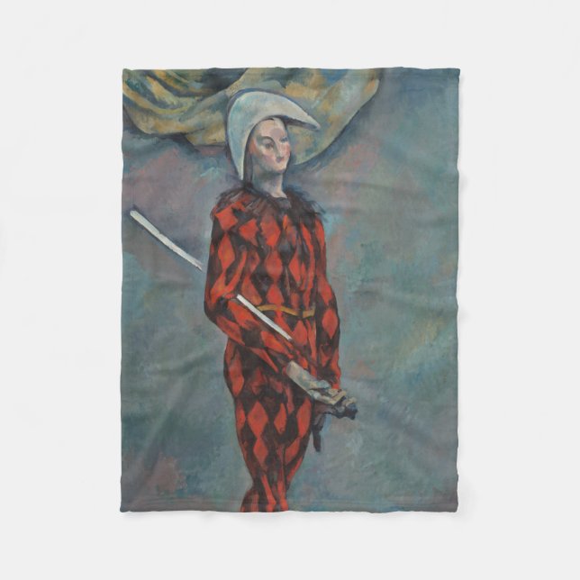 Harlequin (Joker) (von Paul Cézanne) Fleecedecke (Vorderseite)