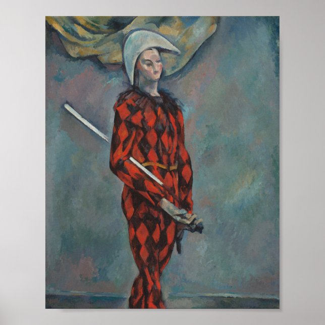 Harlequin (Joker) (von Paul Cézanne) Poster (Vorne)