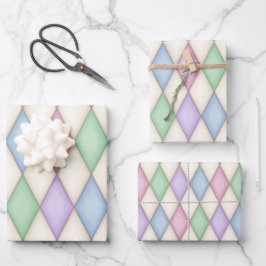 Harlequin Karo Mittelalterliche Messe Geschenkpapier Set