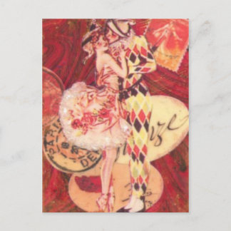 Harlequin-Kuss Postkarte