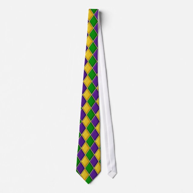Harlequin Mardi Gras Pattern Krawatte (Vorderseite)