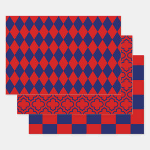 Harlequin Marokkanischer Schachbrettmuster DIY Far Geschenkpapier Set