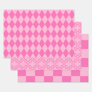 Harlequin Marokkanischer Scheck DIY Farben 2-Ton-R Geschenkpapier Set