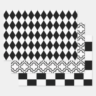 Harlequin marokkanisches Schachbrett DIY Colors Wh Geschenkpapier Set