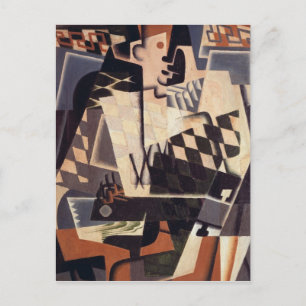 Harlequin mit Gitarre, 1917 Postkarte