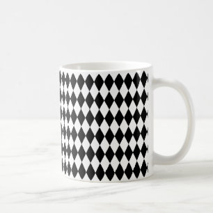 Harlequin-Muster, elegantes Schwarz-Weiß-Design Tasse