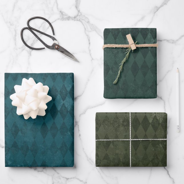 Harlequin-Muster Geschenkpapier Set (Vorderseite)