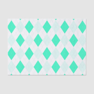 Harlequin-Muster Mint Green White Cool Trendy Seidenpapier