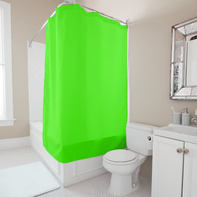 Harlequin Neon Green Solid Color Duschvorhang (Beispiel)