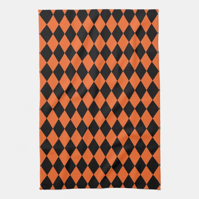 Harlequin Orange und Black Handtuch (Vertikal)