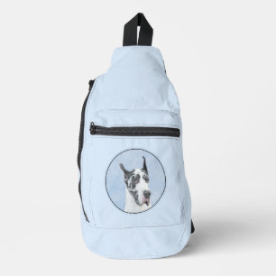 Harlequin Original Dog Art Crossbody Bag