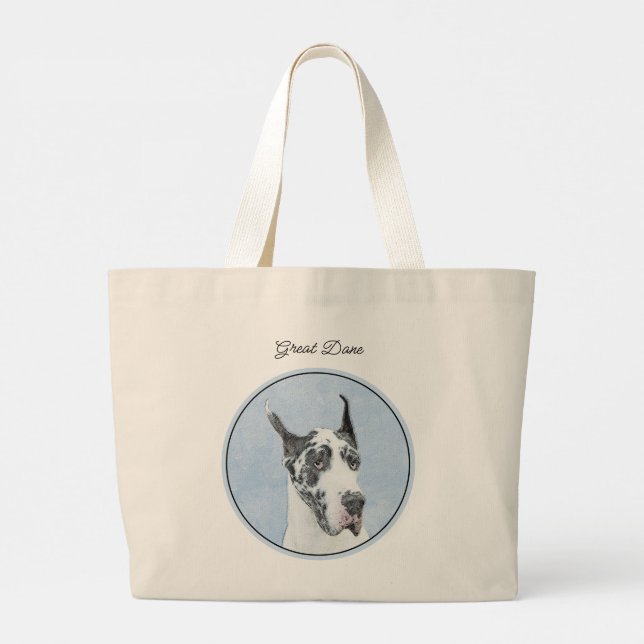 Harlequin Original Dog Art Jumbo Stoffbeutel (Rückseite)