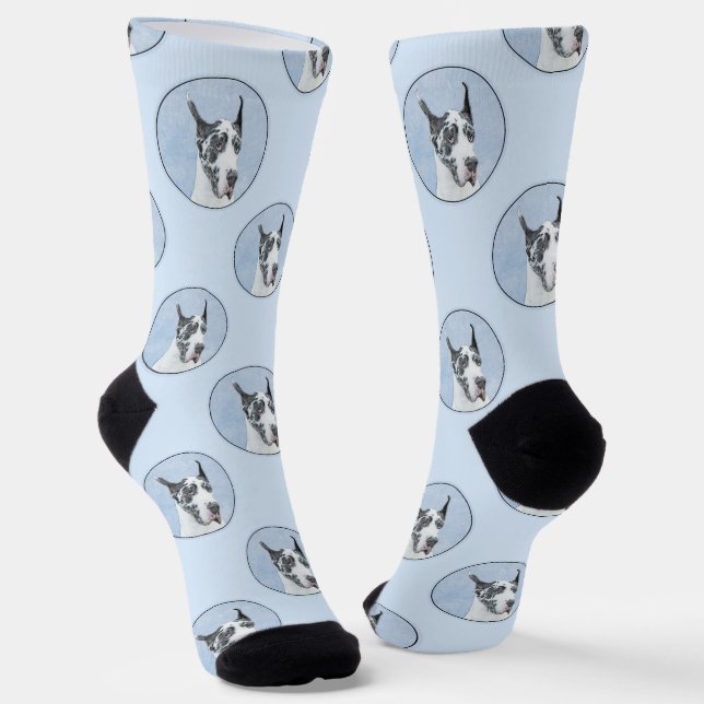 Harlequin Original Dog Art Socken (Gewinkelt)